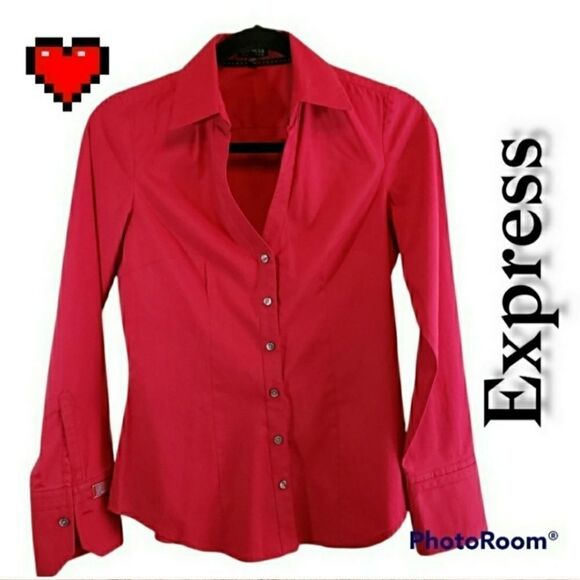 Express Tops - *Express Essential Women's Long Sleeve Blouse,Size XS,Form Fitted, EUC